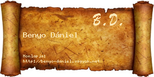 Benyo Dániel névjegykártya